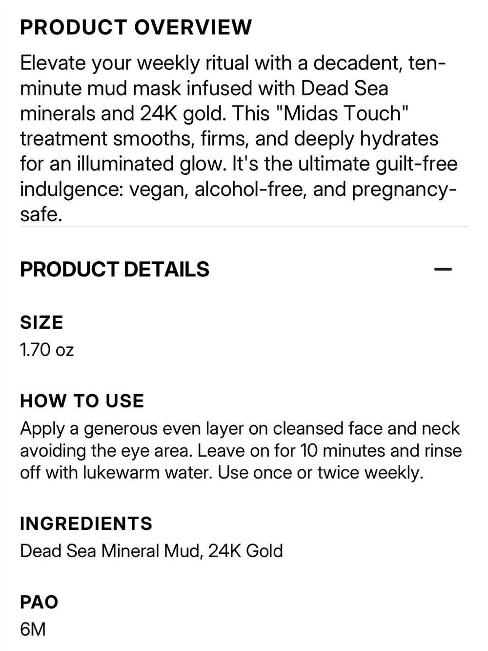 AHAVA 24K Gold Mineral Mud Mask - Picture 4 of 4